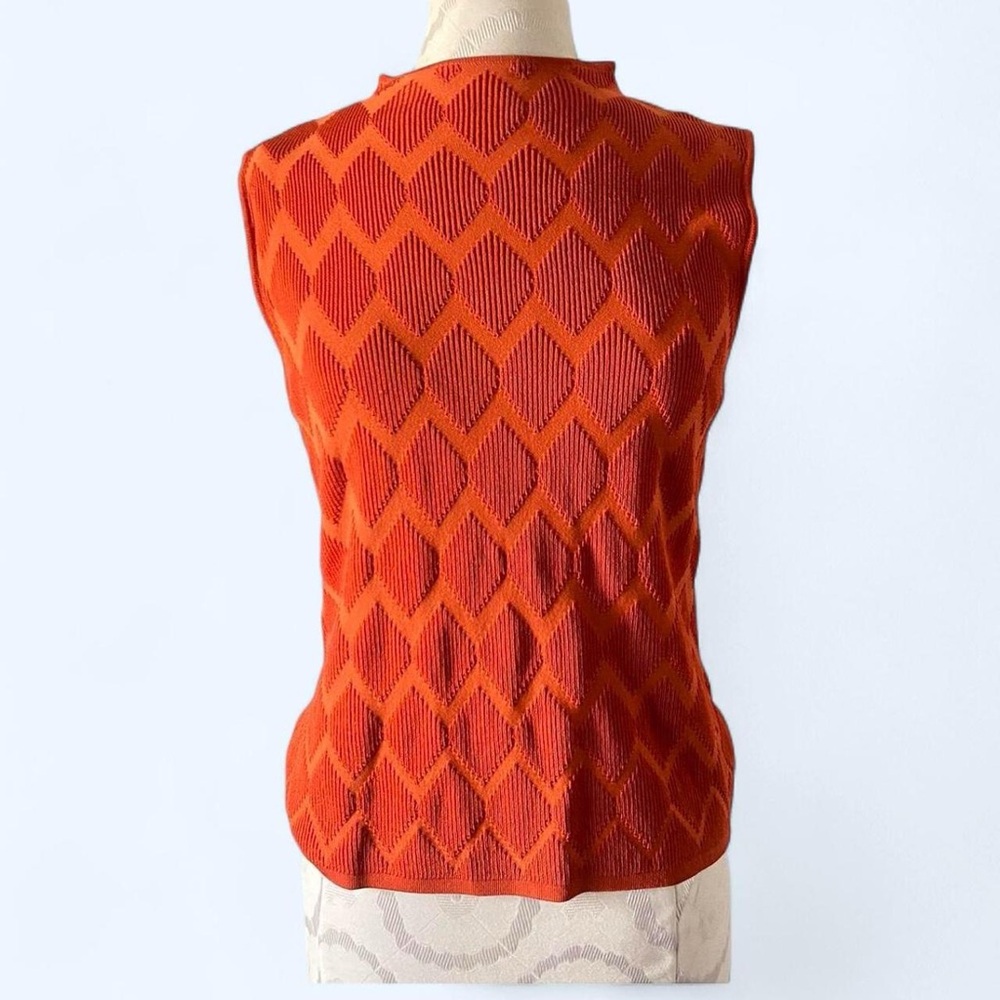 Vintage Orange Sleeveless Chevron Knit Top – Jones New York Size M